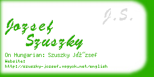 jozsef szuszky business card